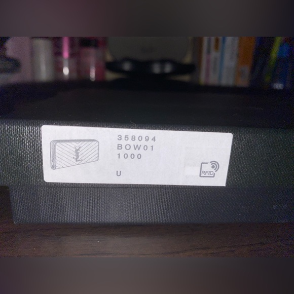 NWT YSL BLACK Monogram Grain De Poudre Zip-Around Wallet - Picture 12 of 12